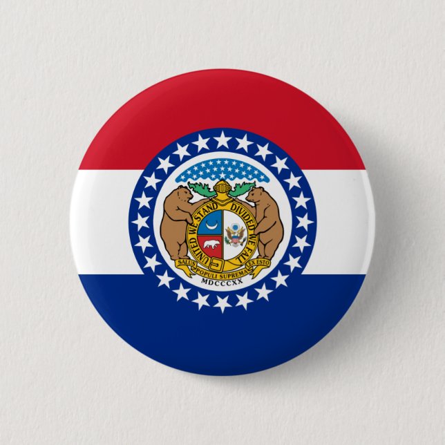 Bóton Redondo 5.08cm Bandeira de Missouri (Frente)