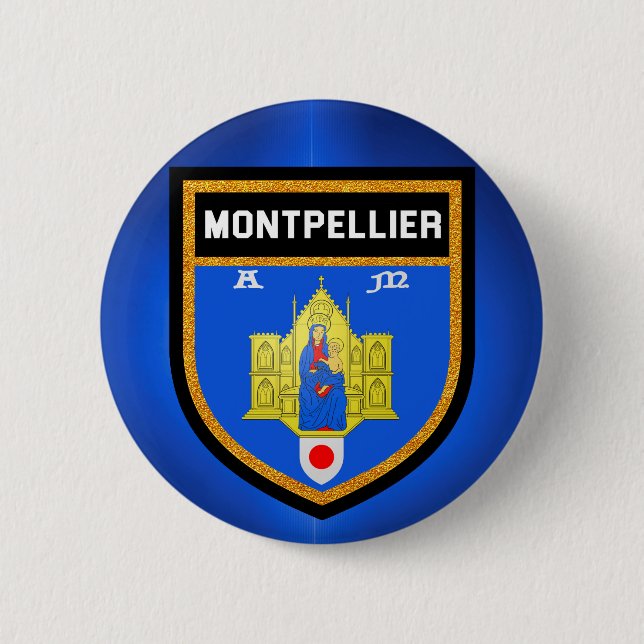 Bóton Redondo 5.08cm Bandeira de Montpellier (Frente)