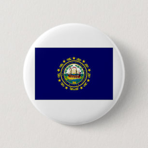 Bóton Redondo 5.08cm Bandeira de New Hampshire dos Estados Unidos