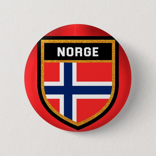 Bóton Redondo 5.08cm Bandeira de Norge (Frente)