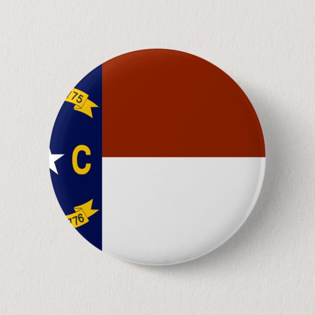 Bóton Redondo 5.08cm Bandeira de North Carolina (Frente)