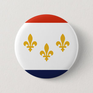 Bóton Redondo 5.08cm Bandeira de Nova Orleães, Louisiana