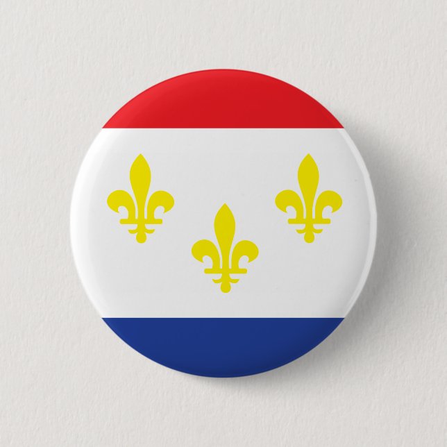 Bóton Redondo 5.08cm Bandeira de Nova Orleans (Frente)