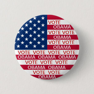 Bóton Redondo 5.08cm Bandeira de Obama do voto