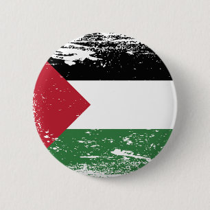 Bóton Redondo 5.08cm Bandeira de Palestina do Grunge