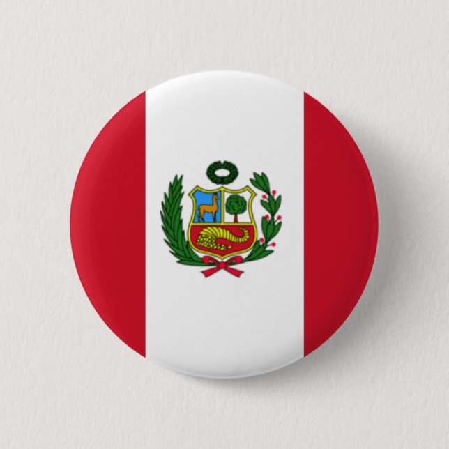 Bóton Redondo 5.08cm Bandeira de Peru (Frente)