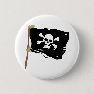 Bóton Redondo 5.08cm Bandeira de pirata alegre de Roger