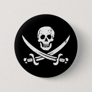 Bóton Redondo 5.08cm Bandeira de pirata Roger alegre de John Rackham