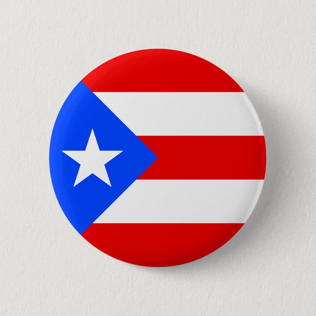 Bóton Redondo 5.08cm Bandeira de Porto Rico (Frente)
