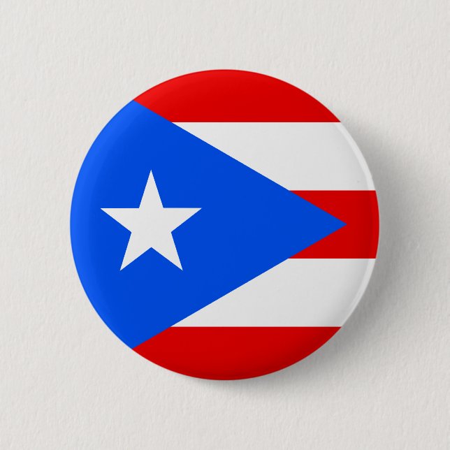 Bóton Redondo 5.08cm Bandeira de Porto Rico (Frente)