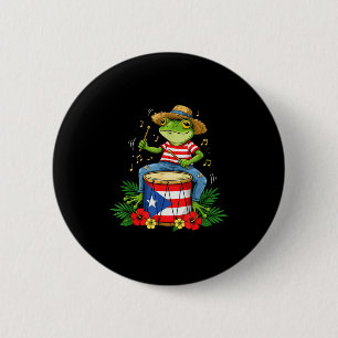 Bóton Redondo 5.08cm Bandeira de Porto Rico Sapo Coqui Porto Rico Hispa