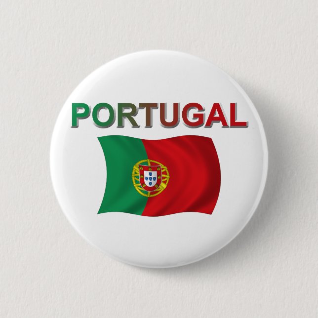Bóton Redondo 5.08cm Bandeira de Portugal (Frente)