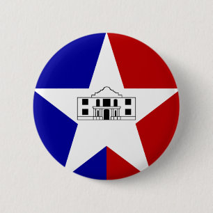 Bóton Redondo 5.08cm Bandeira de San Antonio, Texas Button