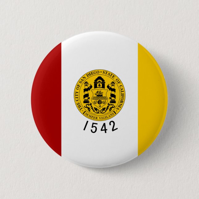 Bóton Redondo 5.08cm Bandeira de San Diego (Frente)
