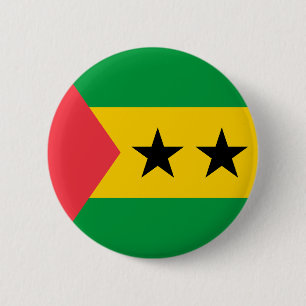 Bóton Redondo 5.08cm Bandeira de São Tomé e Príncipe