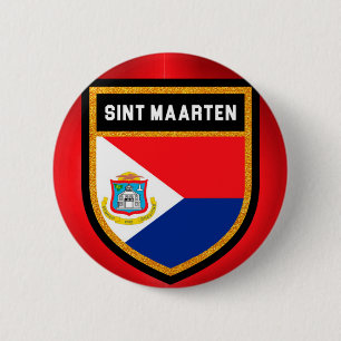 Bóton Redondo 5.08cm Bandeira de Sint Maarten