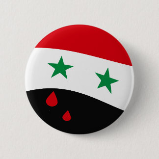 Bóton Redondo 5.08cm Bandeira de Syria que acena com os rasgos