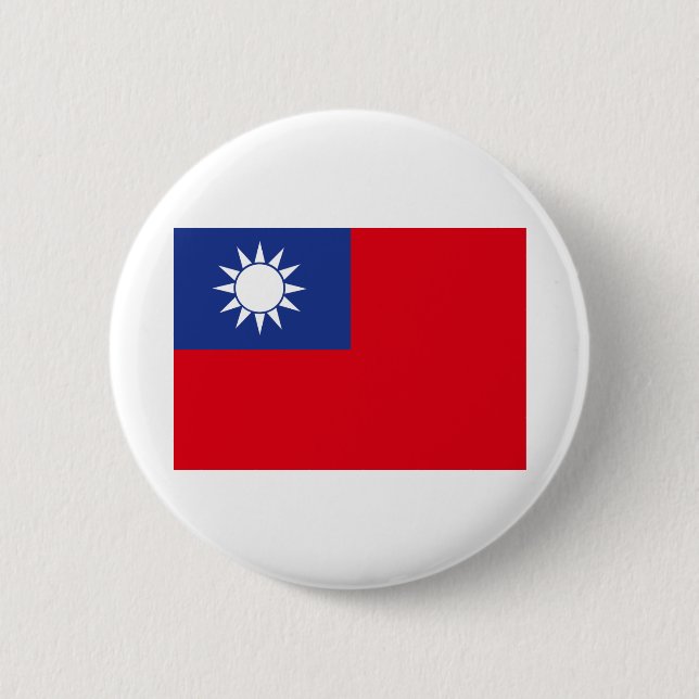 Bóton Redondo 5.08cm Bandeira de Taiwan (Frente)