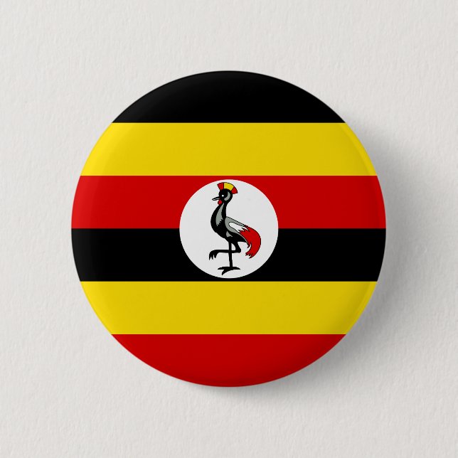 Bóton Redondo 5.08cm Bandeira de Uganda (Frente)
