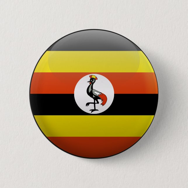 Bóton Redondo 5.08cm Bandeira de Uganda (Frente)