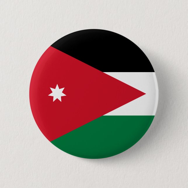 Bóton Redondo 5.08cm Bandeira do Botão Jordânia (Frente)