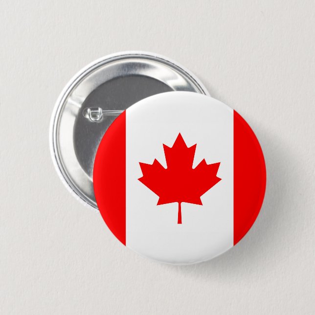 Bóton Redondo 5.08cm Bandeira do Canadá (Frente & Verso)