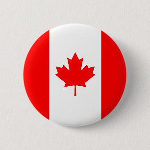 Bóton Redondo 5.08cm Bandeira do Canadá Folha de Bordo Vermelha Branca