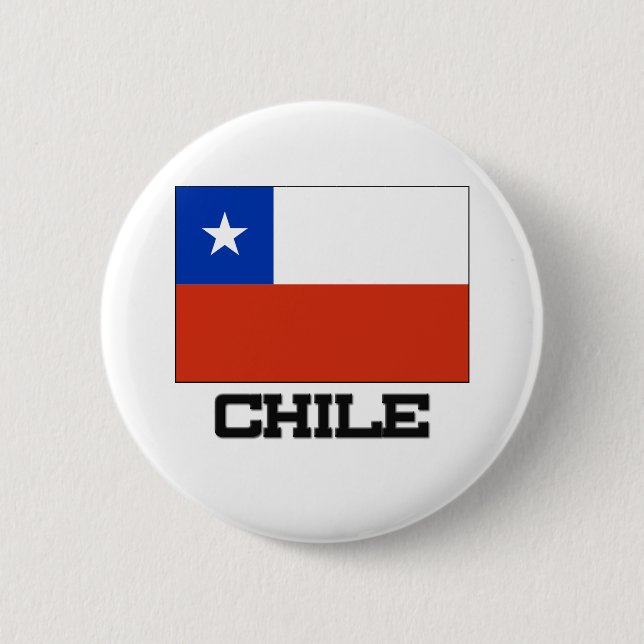 Bóton Redondo 5.08cm Bandeira do Chile (Frente)