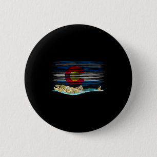 Bóton Redondo 5.08cm Bandeira do Colorado Truta Marrom Fly Fishing Pesc