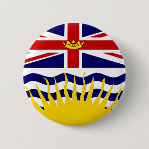 Bóton Redondo 5.08cm Bandeira do Columbia Britânica de Canadá