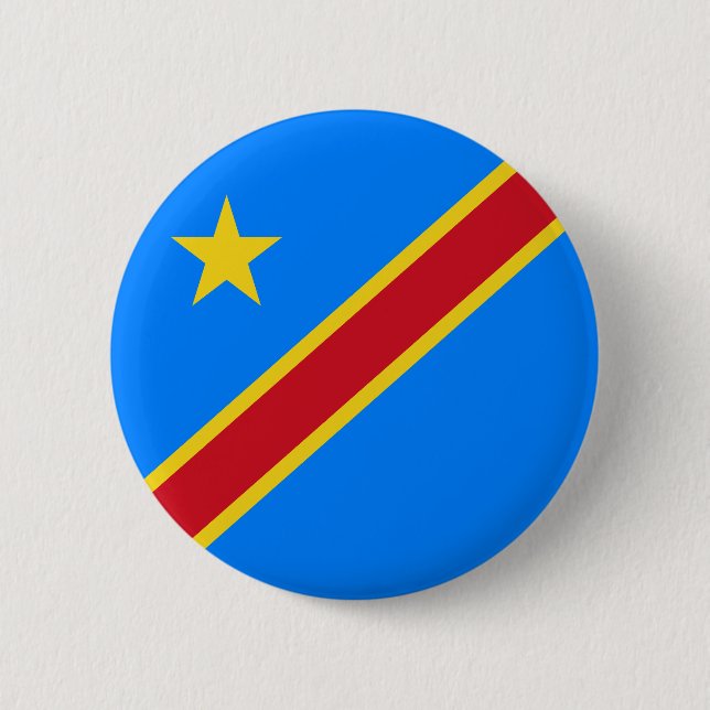 Bóton Redondo 5.08cm Bandeira do Congo Quinxassa (Frente)