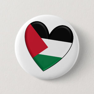 Bóton Redondo 5.08cm Bandeira do coração de Palestina