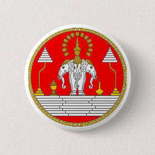 BÓTON REDONDO 5.08CM BANDEIRA DO ELEFANTE PRINCIPAL DE LAOS TRÊS