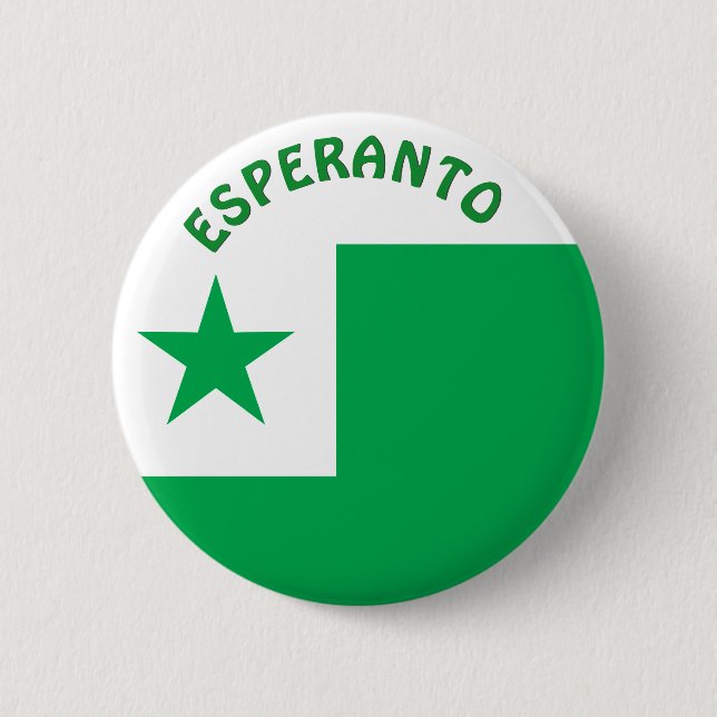 Bóton Redondo 5.08cm Bandeira do esperanto, (Frente)