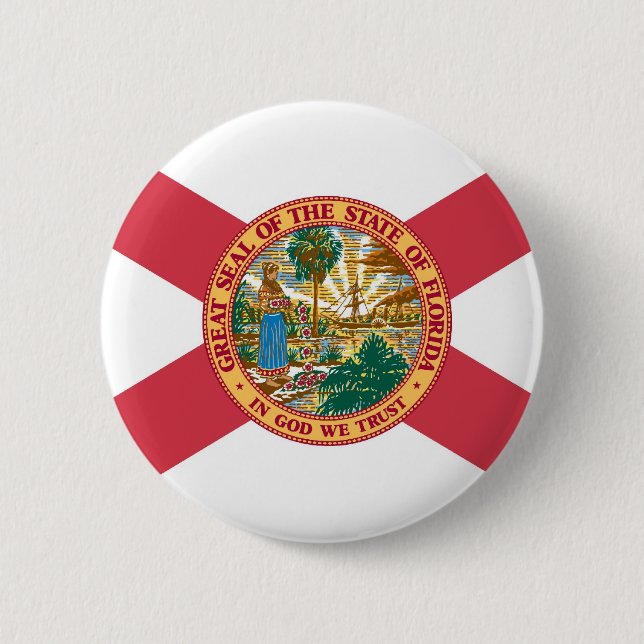 Bóton Redondo 5.08cm Bandeira do estado de Florida (Frente)