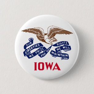 Bóton Redondo 5.08cm Bandeira do Estado de Iowa