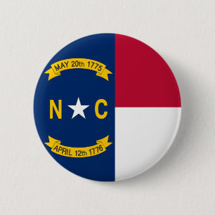 Bóton Redondo 5.08cm Bandeira do estado de North Carolina