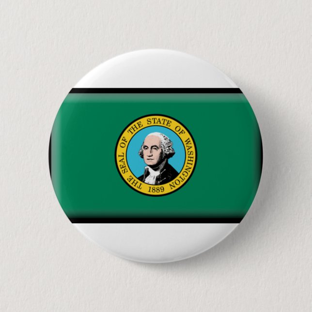 Bóton Redondo 5.08cm Bandeira do estado de Washington (Frente)