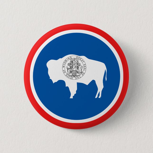 Bóton Redondo 5.08cm Bandeira do estado de Wyoming (Frente)