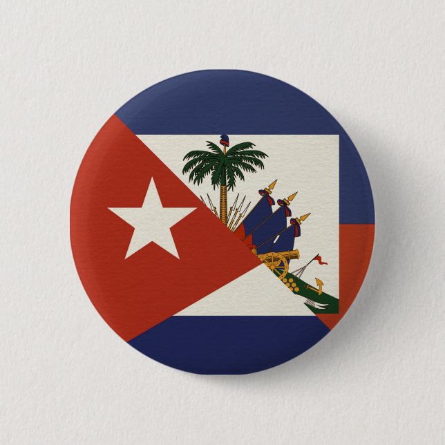 Bóton Redondo 5.08cm Bandeira do Haiti Cuba | Haiti Cuban Ayiti Cubano (Frente)