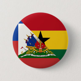 Bóton Redondo 5.08cm Bandeira do Haitiano Ghanaian | Metade do Haiti Ga