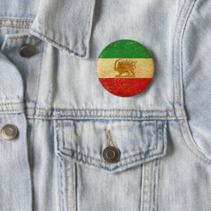 Bóton Redondo 5.08cm Bandeira do Irã Leão e Sol Xá do Irã Bandeira Botã