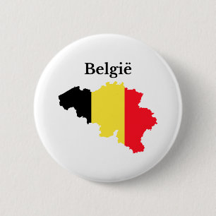 Bóton Redondo 5.08cm Bandeira do Mapa da Bélgica (Holandês)