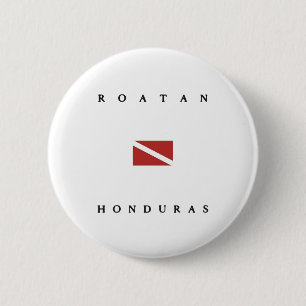 Bóton Redondo 5.08cm Bandeira do mergulho do mergulhador de Roatan