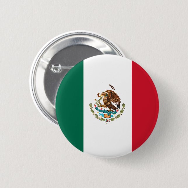 Bóton Redondo 5.08cm Bandeira do México (Frente & Verso)