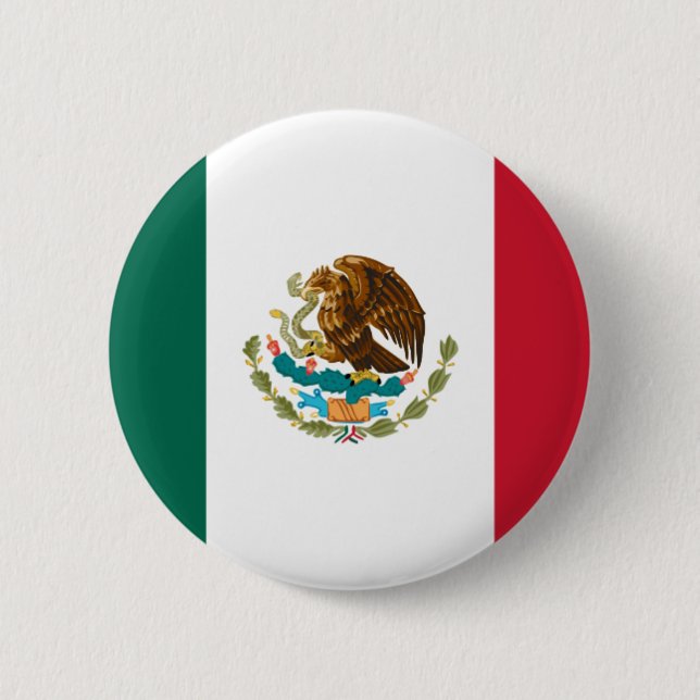 Bóton Redondo 5.08cm Bandeira do México (Frente)