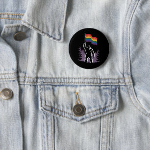 Bóton Redondo 5.08cm Bandeira do Novo Orgulho Progressivo LGBTQ Bigfoot