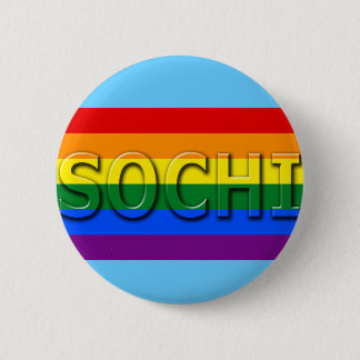 Bóton Redondo 5.08cm Bandeira do orgulho gay de SOCHI