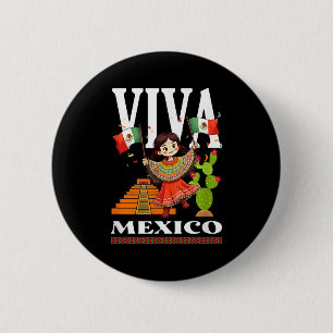 Bóton Redondo 5.08cm bandeira do orgulho mexicano raízes do México patr