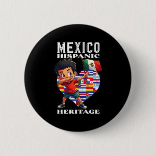 Bóton Redondo 5.08cm bandeira do orgulho mexicano raízes mexicanas patr